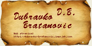 Dubravko Bratanović vizit kartica